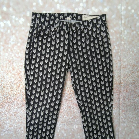Rag & Bone for Barneys Black/Grey Arrow Print Legging, Women's 26 - Picture 1 of 12